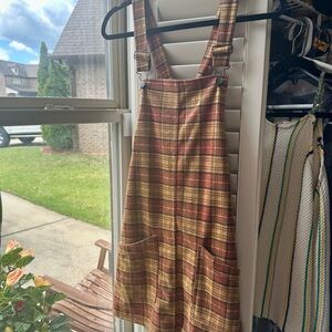Plaid Overall Dress